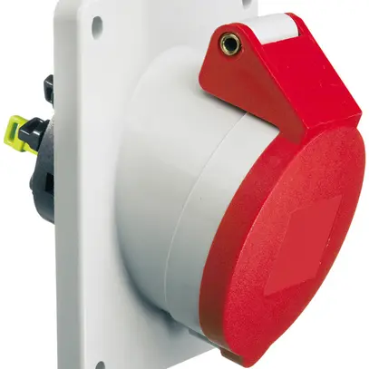 Prise INC CEE Bals 5P 16A 400V 6h rouge IP44 nick.QC obliq. 