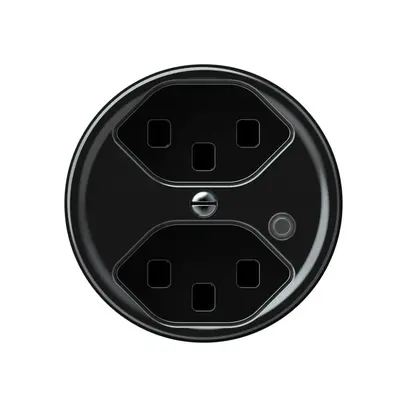 Presa origin 2×tipo 23 lum.verde 16A 230V 60×60mm nero 