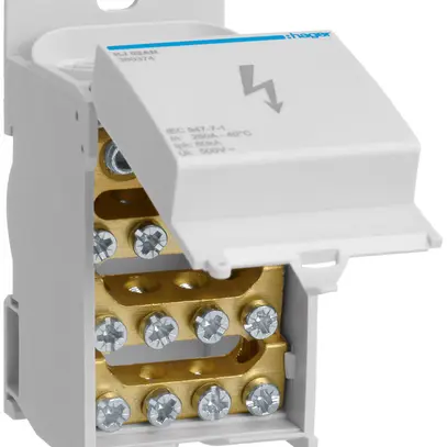 Blocco ripart. Hager 250A 1L 1×25…95mm²+1×1.5…35mm²+4×1.5…16mm²+8×1.5…16mm² 