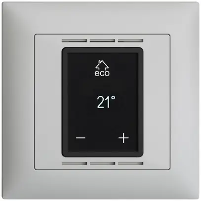 Thermostat d'ambiance EDIZIOdue FMI gris clair, avec écran, chauff.sol&conv. 