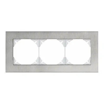 Telaio di cop. EDIZIOdue prestige 1×3 acciaio cromat.smerigliato 