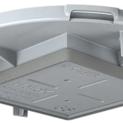 Placca frontale HaloX 100 per calcestruzzo a vista, uscita 68×68mm 