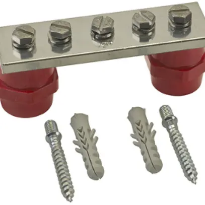 Barre de compensation de potentiel 1-rang Flury PA 25, Cu étamé 3×M6 
