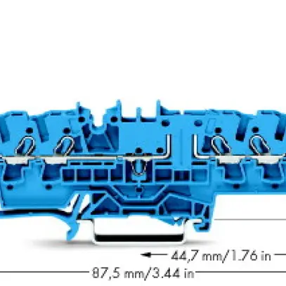 Borne WAGO TopJob-S 2.5mm² 4L bleu série 2002 contours égaux 
