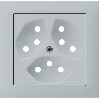 Kit frontale INS Hager kallysto per presa G3 3×T13 telaio innesto grigio chiaro 