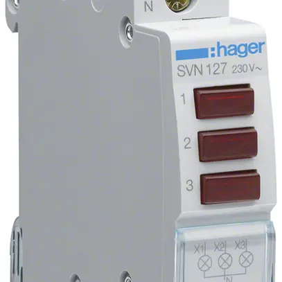 Lampada di segnalazione INS Hager 3×LED rosso 1UM 230VAC 