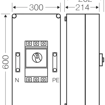 Boîtier pour coupe-circuit Hensel Mi, 400A, 3 pôles+PE+N 