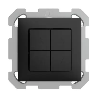 Poussoir pour stores ENC EDIZIOdue FM noir 2 canaux 