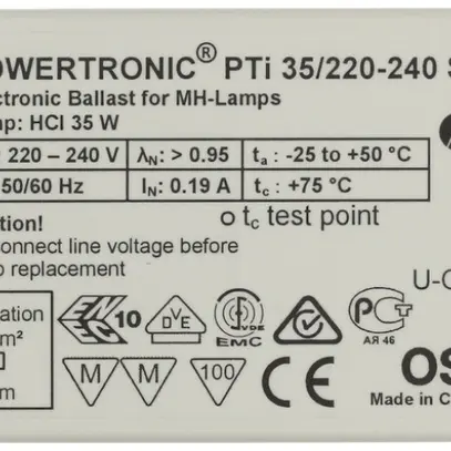 Ballast Powertronic PTI S 35W 220…240V Intell. 97×43×30mm 
