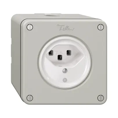 Presa NAPU NEVO, 1×T23, c.LED, grigio chiaro 
