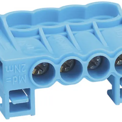 Bloc borne Hager gamma N 4×25mm² bleu 