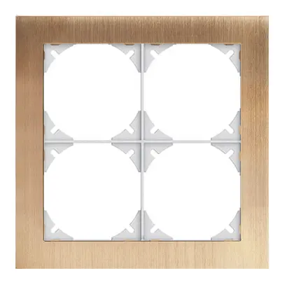 Cadre de recouvrement EDIZIOdue prestige 2×2 laiton champagne 