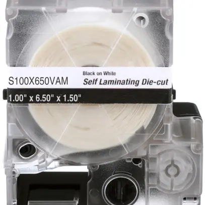 Cassette d'étiquettes Panduit MP, auto-laminant, 25.4×165.1mm clair/blanc 