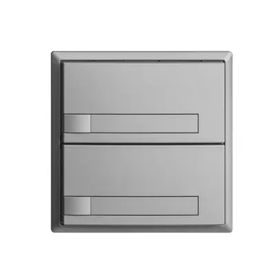 Poussoir ENC KNX 2× EDIZIOdue silver RGB sans LED avec insert papier 