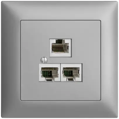 Boîte ENC 3×RJ45/s 4P sép.EDIZIOdue silver R&M swissline 