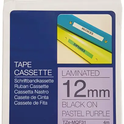 Cassette ruban Brother Tze-MQF31 12mm×4m violet/noir 