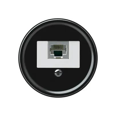 Scatola di raccordo origin RJ45 8(4) cat.6 diritto schermate 60×60mm nero 