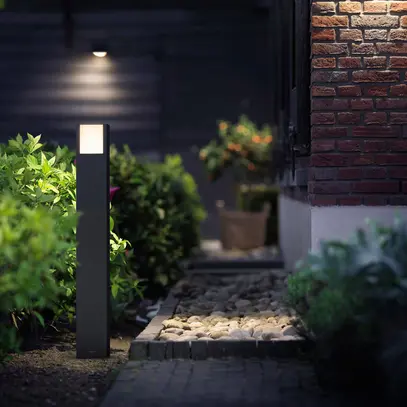 Borne lumineuse LED Philips Arbour 3.8W 800lm 827 IP44 100×100×770mm anthracite 