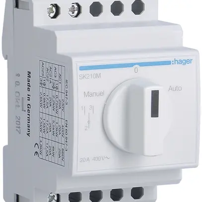 Interruttore rotativo AMD Hager 20A 400V 0Ch 0R 1 invertitore 3UM Manuel-0-Auto 