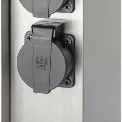 Anschlusssäule Schönenberger IP55 3×T13 230V 10A Überlastschutz Stahl 