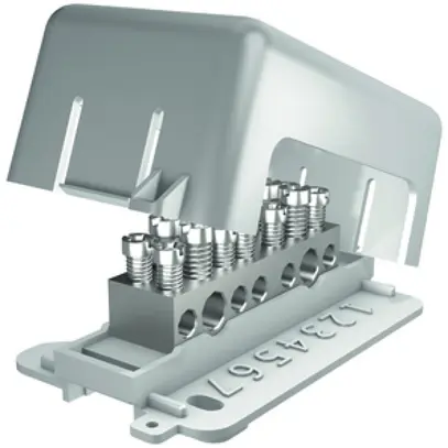 Scatola compensazione di potenziale Flury PA 35 per 5×10/2×25mm²/5×Ø4/2×Ø6mm 
