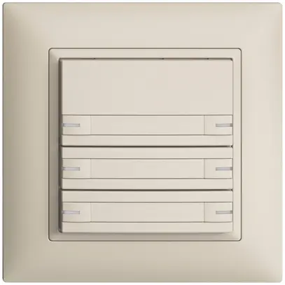 UP-Universaltaster 6×1T Schraubklemme EDIZIOdue crema, mit Papiereinlage+LED 