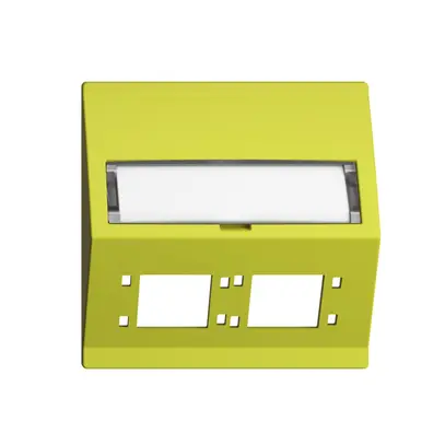 Kit montaggio INS EDIZIOdue F uscita obliqua 2×R&M cat.6A/LC speciale, lemon 