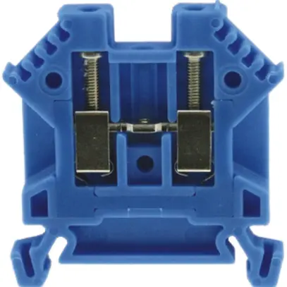 Borne de passage joignable Woertz 0.5…2.5mm² 24A 1000V vis 2×1 rail DIN 35mm bl 