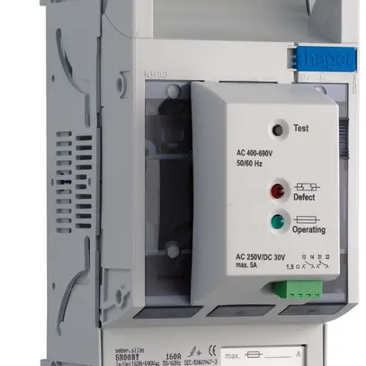 Sezionatore HPC weber.silas DIN00 690VAC 160A pr.INC 70mm al./ba.con.fusib.95mm² 
