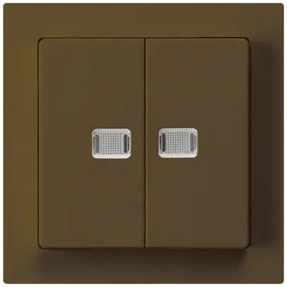 Pulsante luminoso kallysto 2×AR/1P marrone con 2 lente 