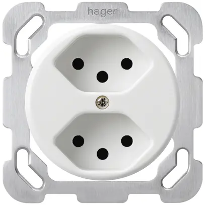 Inserto per presa INC basico 2×tipo 13 bianco con protezione bambini 