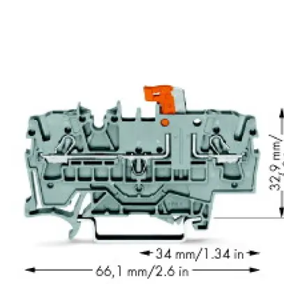 Morsetto sezionatore di misura WAGO TopJob-S 2L 2.5mm² grigio 