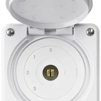 Interrupteur à clé carrée ENC robusto IP55 avec clapet S5/1P blanc 
