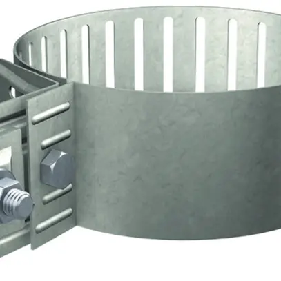 Morsetto di contatto regolabile Flury Al 3, ac inossidabile A2, tubo Ø 70…120mm 