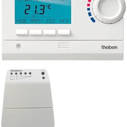 Termostato a orolog. AP RAMSES 813 Top2 HF Theben Set A bianco 