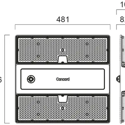 Proiett.capann.LED Sylvania Rocks SSA03H 142W 26000lm 840 IP65 30×60° RE 481×446 