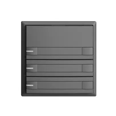 Poussoir ENC KNX 3× EDIZIOdue gris foncé RGB avec LED avec insert papier 