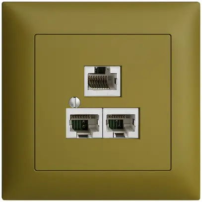 Scatola INC 3×RJ45/s 4P sep. EDIZIOdue R&M swissline olive 