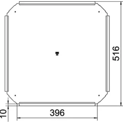 Couvercle BET RKD p.pièce en croix 400mm acier zingué en continu zinc-aluminium 