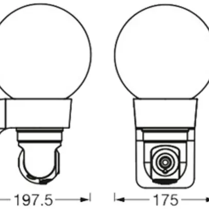 Applique LEDVANCE SMART+ Globe PIR SEN E27 1×15W IP44 noir 