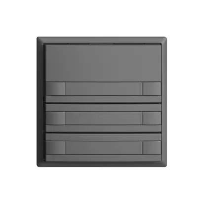 Poussoir ENC KNX 3× EDIZIOdue gris foncé RGB sans LED avec insert papier 