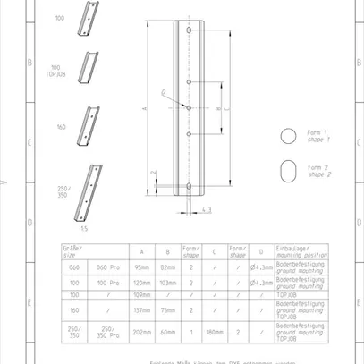 Barre normalisée Spelsberg Abox 060 NS35 35×95×7.5mm 