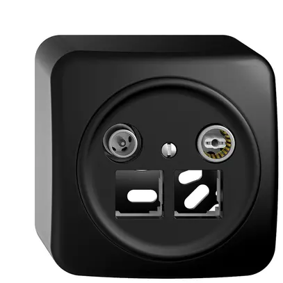 Prise multimédia AP Sdue QX.54 EASYNET 15dB, p.2×RJ45 S-One, noir 