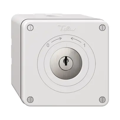 Contact pivotant NAPU NEVO, avec serrure&2 clés, KS, 0<->1, blanc 