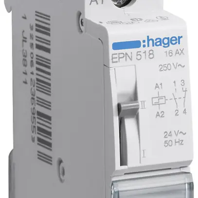 Teleruttore Hager 1UM 24VAC 12VDC 1 apertura 1 chiusura 0 invertitore 