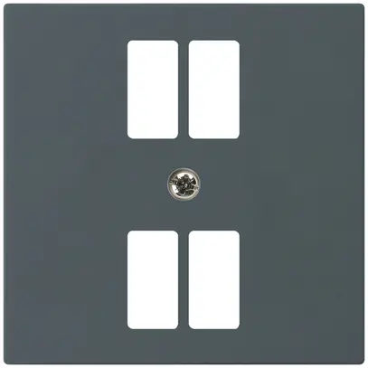 Plaque frontale kallysto pour prise 4×USB anthracite 