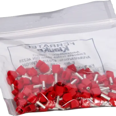 Embout de câble jumelé isolé 2×1mm²/8mm rouge 