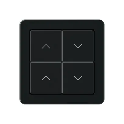 Poussoir pour stores KNX Hager BA basico A quadruple 58×58mm noir 
