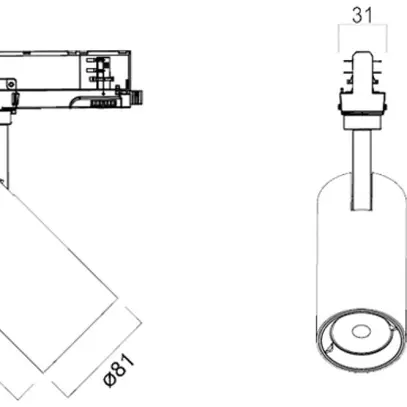 Spot LED Sylvania Pixo Medium 31W 3680lm 940 24/36/54° AD3PH Ø81mm bianco 