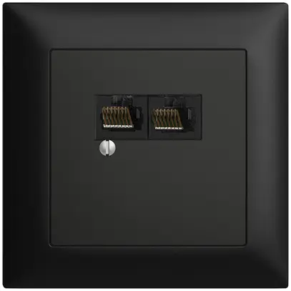 Scatola INC 2×RJ45/u 4P sep. EDIZIOdue R&M swissline nero 